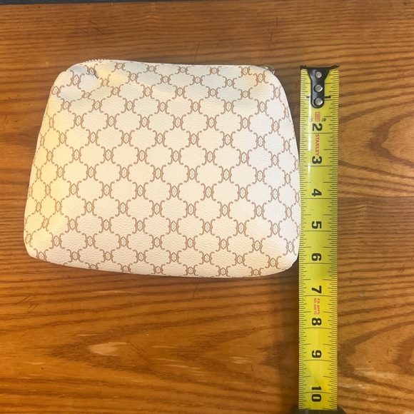 Large Houndstooth Tote w/ Pink Straps & matching cosmetic bag, Faux Leather NWOT - Picture 15 of 16